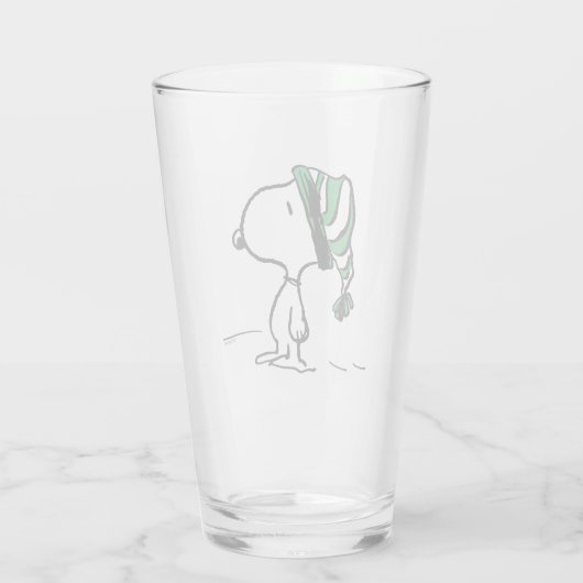 Erdnüsse | Snoopy Green Snow Cap Glas (Rückseite)