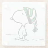Erdnüsse | Snoopy Green Snow Cap Glasuntersetzer (Rückseite)