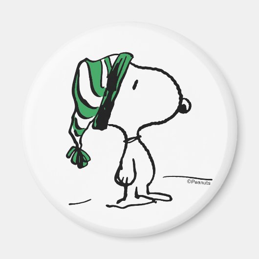 Erdnüsse | Snoopy Green Snow Cap Magnet (Vorne)