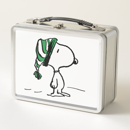 Erdnüsse | Snoopy Green Snow Cap Metall Brotdose (Vorderseite)