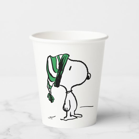 Erdnüsse | Snoopy Green Snow Cap Pappbecher (Vorderseite)
