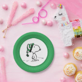 Erdnüsse | Snoopy Green Snow Cap Pappteller (Party)