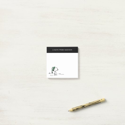 Erdnüsse | Snoopy Green Snow Cap Post-it Klebezettel (Auf Schreibtisch)