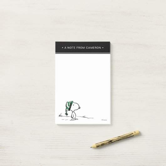 Erdnüsse | Snoopy Green Snow Cap Post-it Klebezettel (Auf Schreibtisch)
