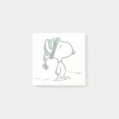 Erdnüsse | Snoopy Green Snow Cap Post-it Klebezettel (Vorderseite)