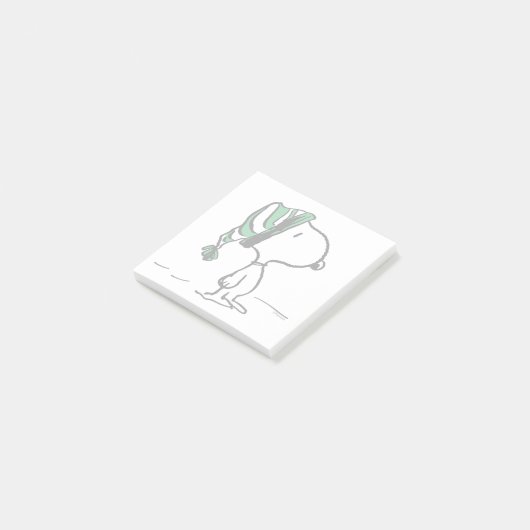 Erdnüsse | Snoopy Green Snow Cap Post-it Klebezettel (angewinkelt)