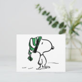 Erdnüsse | Snoopy Green Snow Cap Postkarte (Stehend Vorderseite)