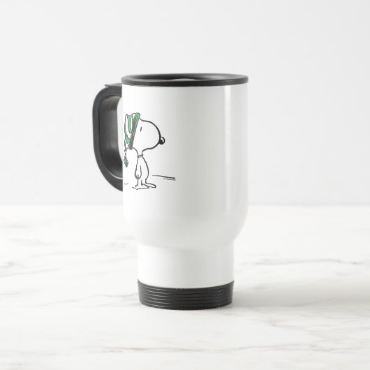 Erdnüsse | Snoopy Green Snow Cap Reisebecher (Vorderseite Links)