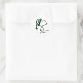 Erdnüsse | Snoopy Green Snow Cap Runder Aufkleber (Tasche)