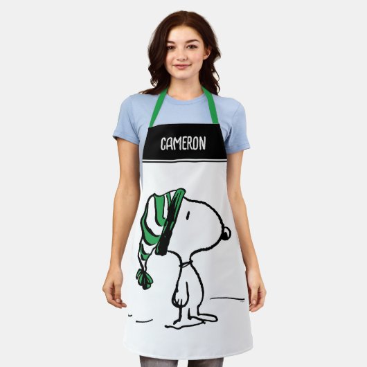 Erdnüsse | Snoopy Green Snow Cap Schürze (Getragen)