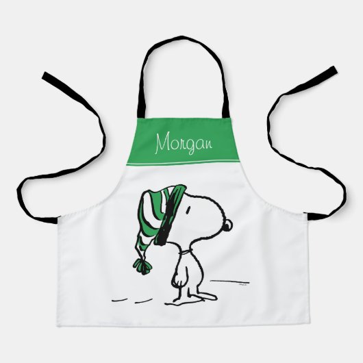 Erdnüsse | Snoopy Green Snow Cap Schürze (Vorderseite)