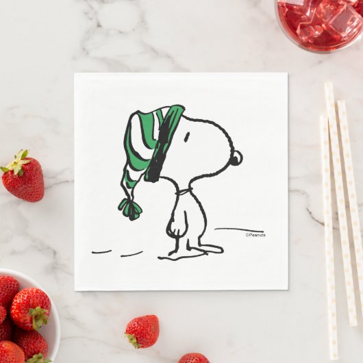 Erdnüsse | Snoopy Green Snow Cap Serviette (Beispiel)