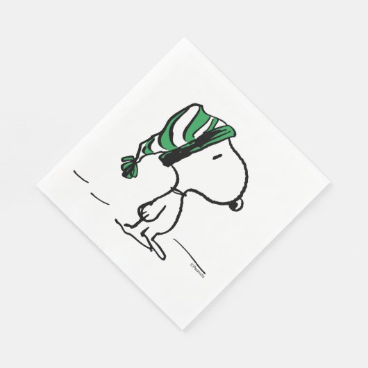 Erdnüsse | Snoopy Green Snow Cap Serviette (Ecke)
