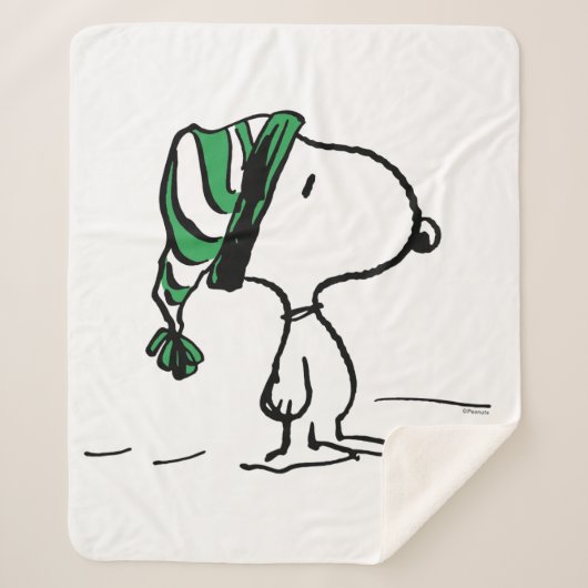 Erdnüsse | Snoopy Green Snow Cap Sherpadecke (Vorderseite)
