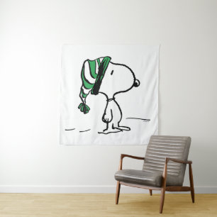 Erdnüsse   Snoopy Green Snow Cap Wandteppich
