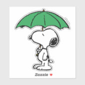 Erdnüsse | Snoopy Green Umbrella Aufkleber (Blatt)