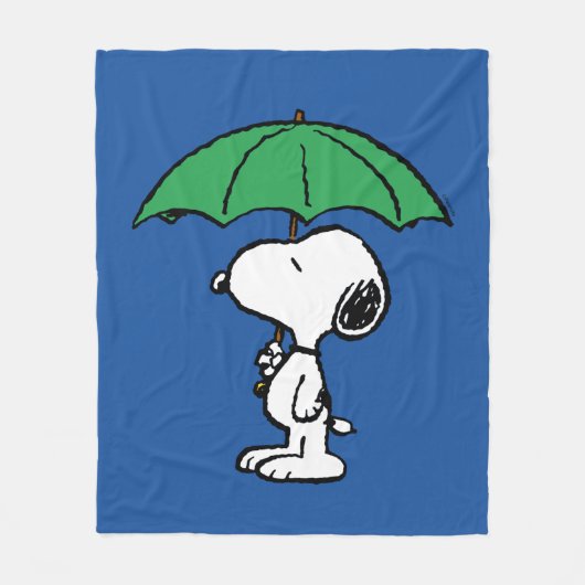 Erdnüsse | Snoopy Green Umbrella Fleecedecke (Vorderseite)