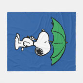 Erdnüsse | Snoopy Green Umbrella Fleecedecke (Vorderseite (Horizontal))