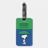 Erdnüsse | Snoopy Green Umbrella Gepäckanhänger (Rückseite vertikal)