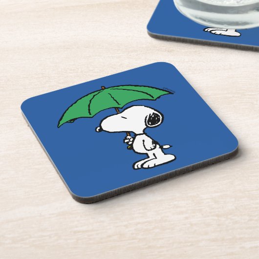 Erdnüsse | Snoopy Green Umbrella Getränkeuntersetzer (Linke Seite)