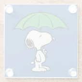 Erdnüsse | Snoopy Green Umbrella Glasuntersetzer (Rückseite)