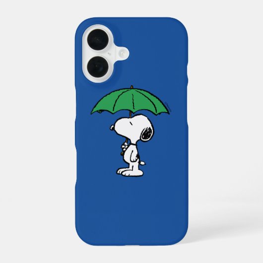Erdnüsse | Snoopy Green Umbrella iPhone 16 Hülle (Rückseite)