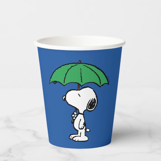 Erdnüsse | Snoopy Green Umbrella Pappbecher (Vorderseite)