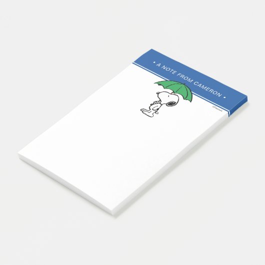 Erdnüsse | Snoopy Green Umbrella Post-it Klebezettel (angewinkelt)