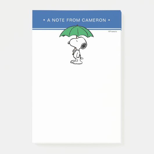 Erdnüsse | Snoopy Green Umbrella Post-it Klebezettel (Vorderseite)