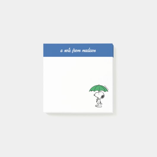 Erdnüsse | Snoopy Green Umbrella Post-it Klebezettel (Vorderseite)