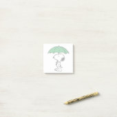 Erdnüsse | Snoopy Green Umbrella Post-it Klebezettel (Auf Schreibtisch)