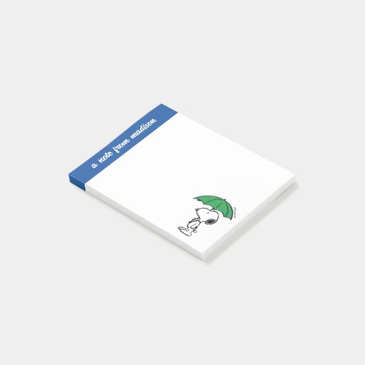 Erdnüsse | Snoopy Green Umbrella Post-it Klebezettel (angewinkelt)