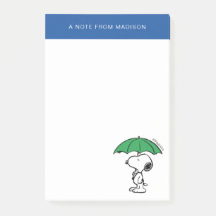 Erdnüsse   Snoopy Green Umbrella Post-it Klebezettel