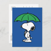 Erdnüsse | Snoopy Green Umbrella Postkarte (Vorne/Hinten)