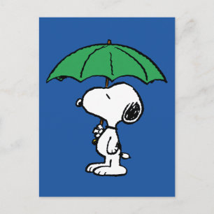 Erdnüsse   Snoopy Green Umbrella Postkarte