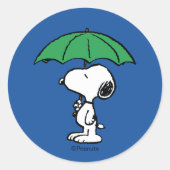 Erdnüsse | Snoopy Green Umbrella Runder Aufkleber (Vorderseite)