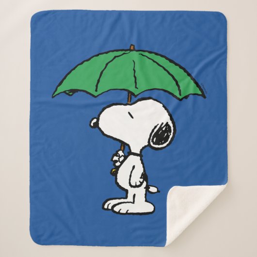 Erdnüsse | Snoopy Green Umbrella Sherpadecke (Vorderseite)
