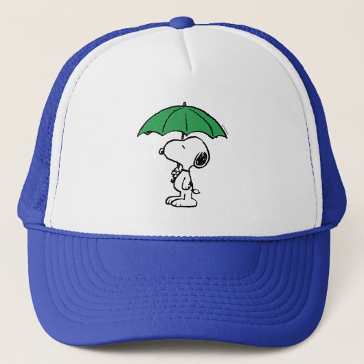 Erdnüsse | Snoopy Green Umbrella Truckerkappe (Vorderseite)