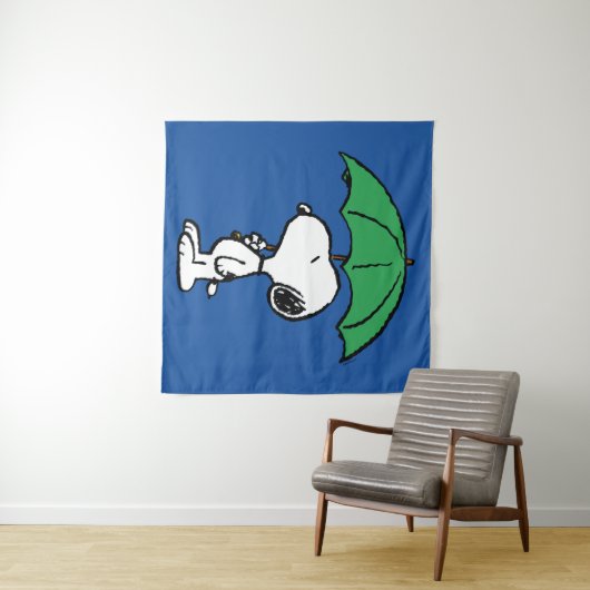 Erdnüsse | Snoopy Green Umbrella Wandteppich (Beispiel (Horizontal))