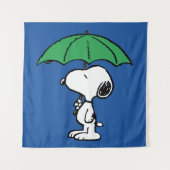Erdnüsse | Snoopy Green Umbrella Wandteppich (Vorderseite)