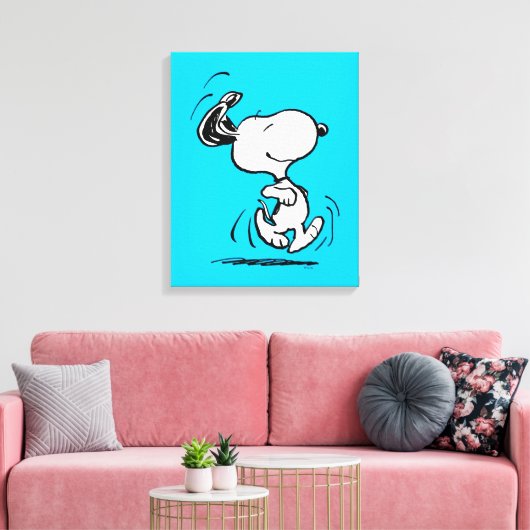 Erdnüsse | Snoopy Happy Dance Leinwanddruck (Insitu (Wohnzimmer))