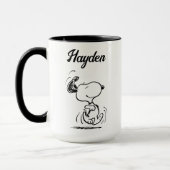 Erdnüsse | Snoopy Happy Dance | Name hinzufügen Tasse (Links)