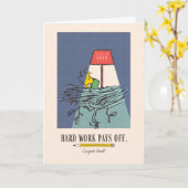 Erdnüsse Snoopy Harte Arbeit lohnt sich Abschluss Karte (Gelbe Blume)