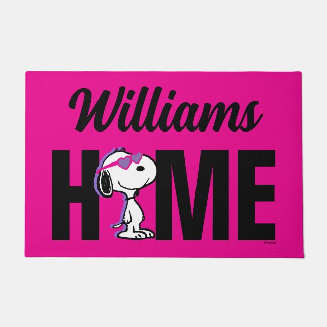 Erdnüsse | Snoopy Heart | PERSONALISIERT Fußmatte (Vorderseite)