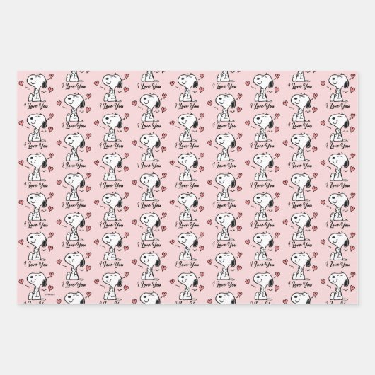 Erdnüsse | Snoopy Hearts Geschenkpapier Set (Vorderseite)