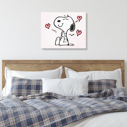 Erdnüsse | Snoopy Hearts Leinwanddruck (Insitu (Schlafzimmer))