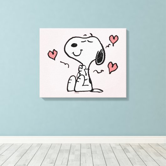 Erdnüsse | Snoopy Hearts Leinwanddruck (Insitu (Holzboden))