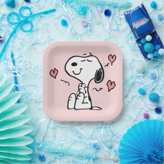 Erdnüsse | Snoopy Hearts Pappteller (Party)