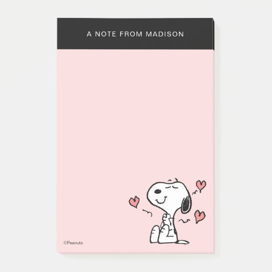 Erdnüsse | Snoopy Hearts Post-it Klebezettel (Vorderseite)