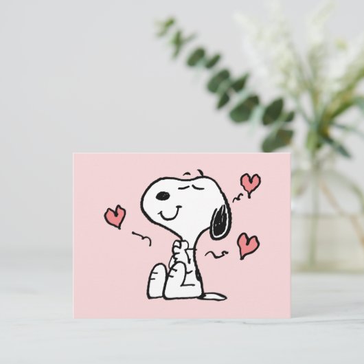 Erdnüsse | Snoopy Hearts Postkarte (Stehend Vorderseite)